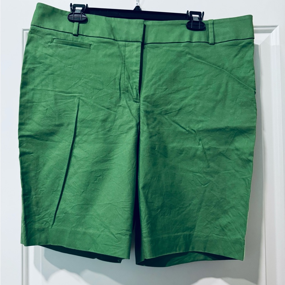LOFT Green Tailored Bermuda Shorts